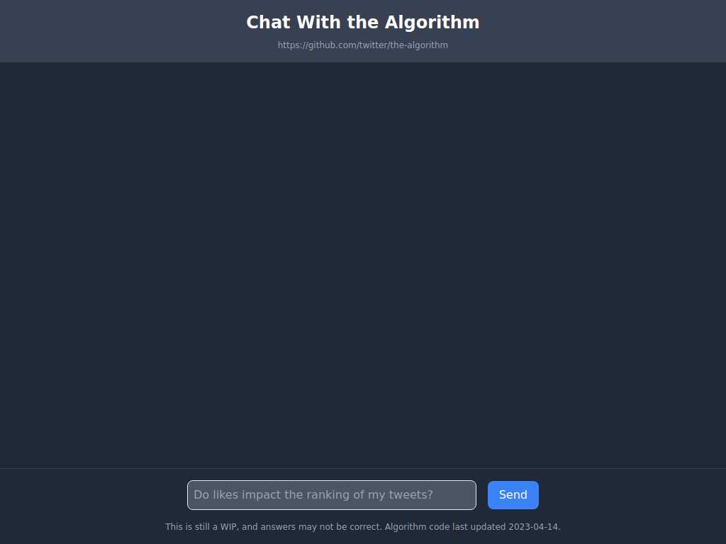 Chat With Twitter Algorithm