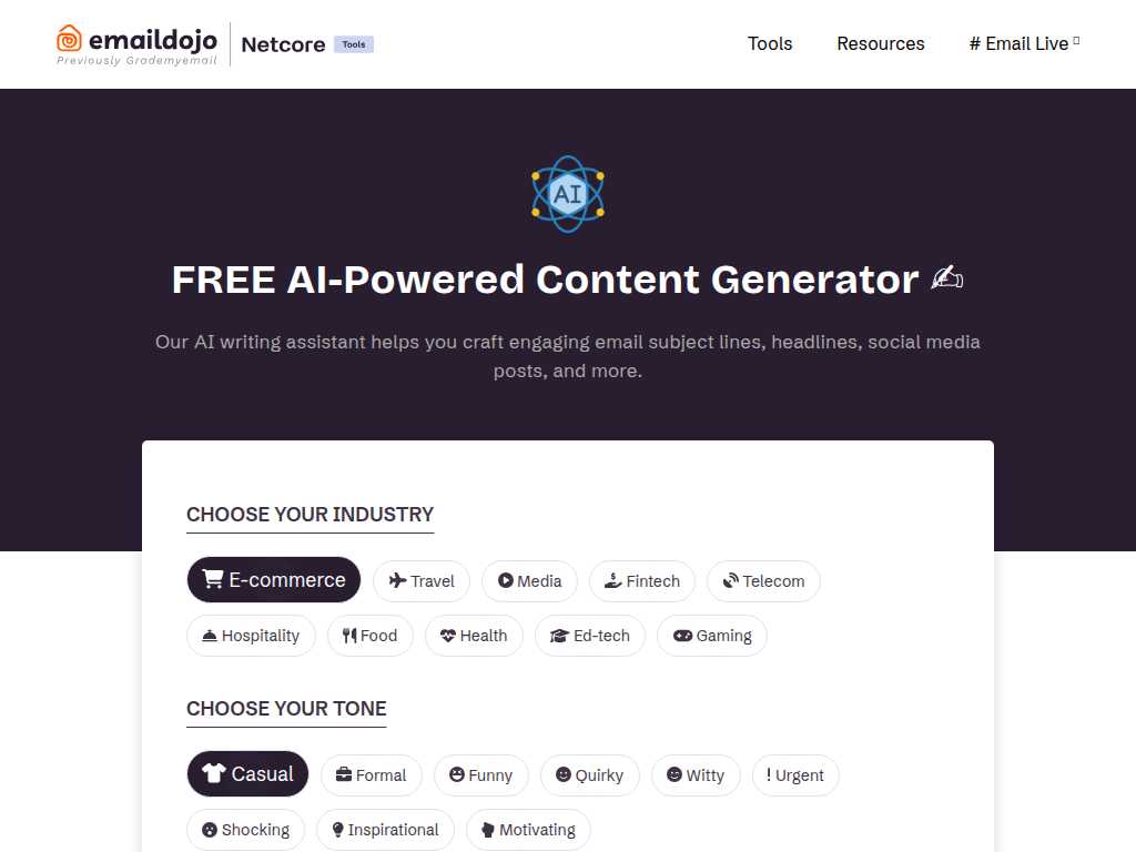 AI Content Generator | emaildojo.io