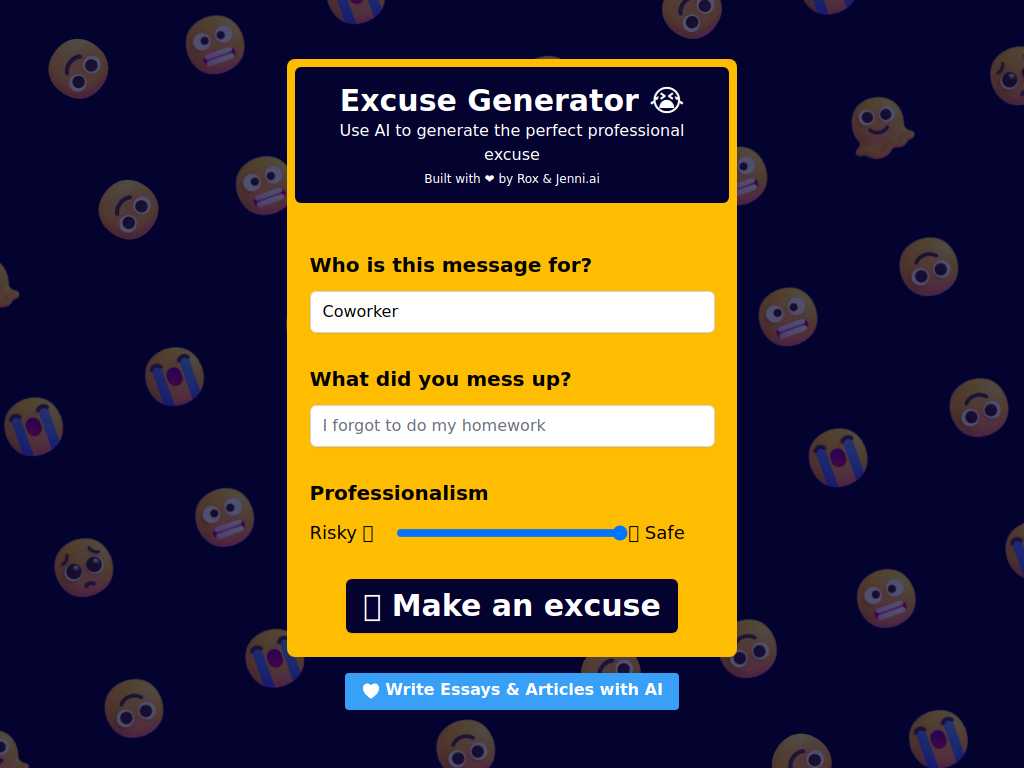 The Excuse Generator