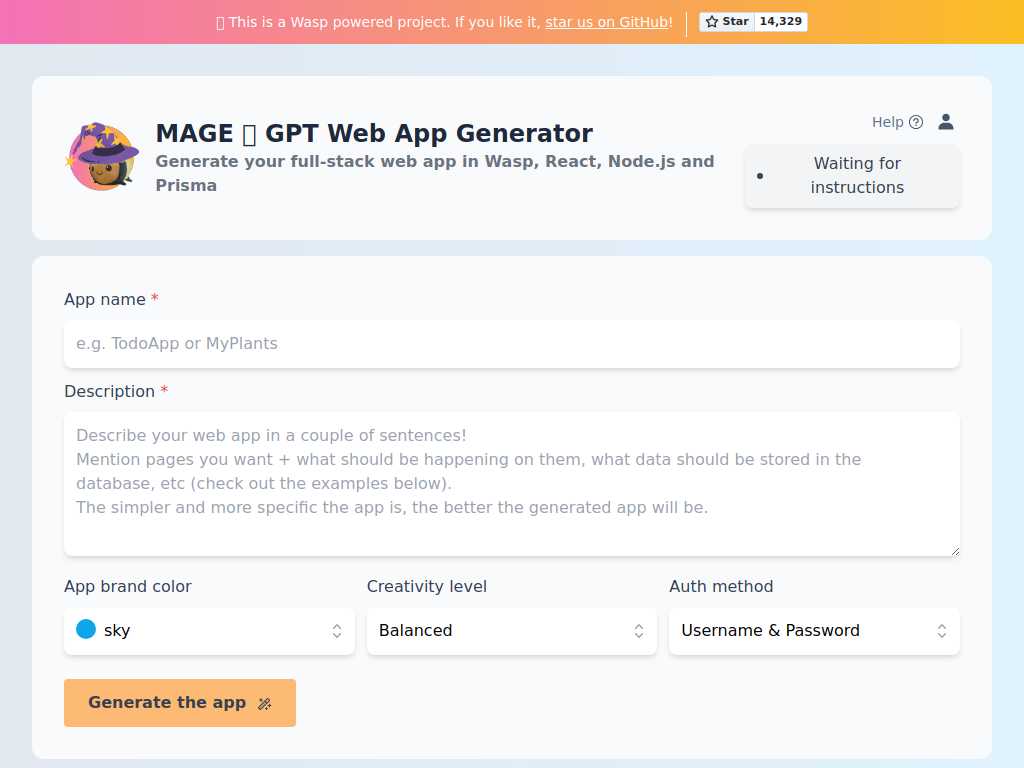 GPT Web App Generator