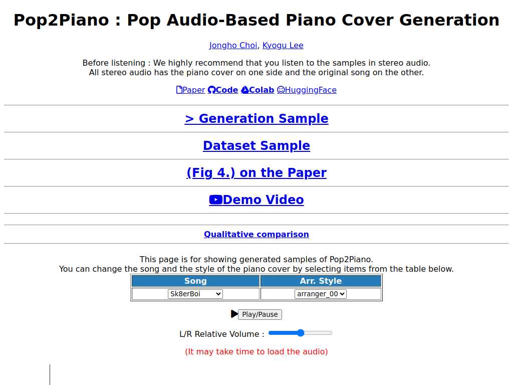 Pop2Piano