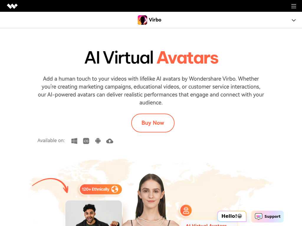AI Virtual Avatars By Wondershare