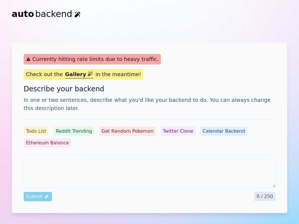 Auto Backend