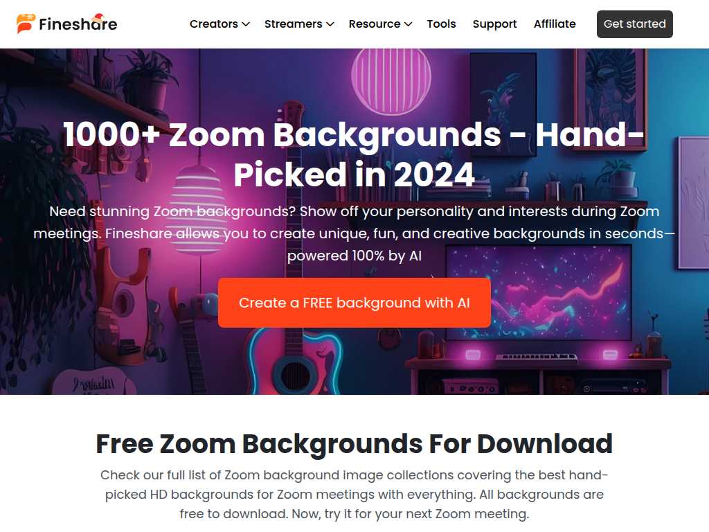 FineShare AI Zoom Background Generator