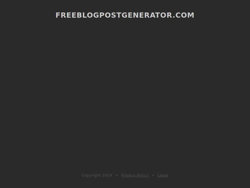 Free Blog Post Generator