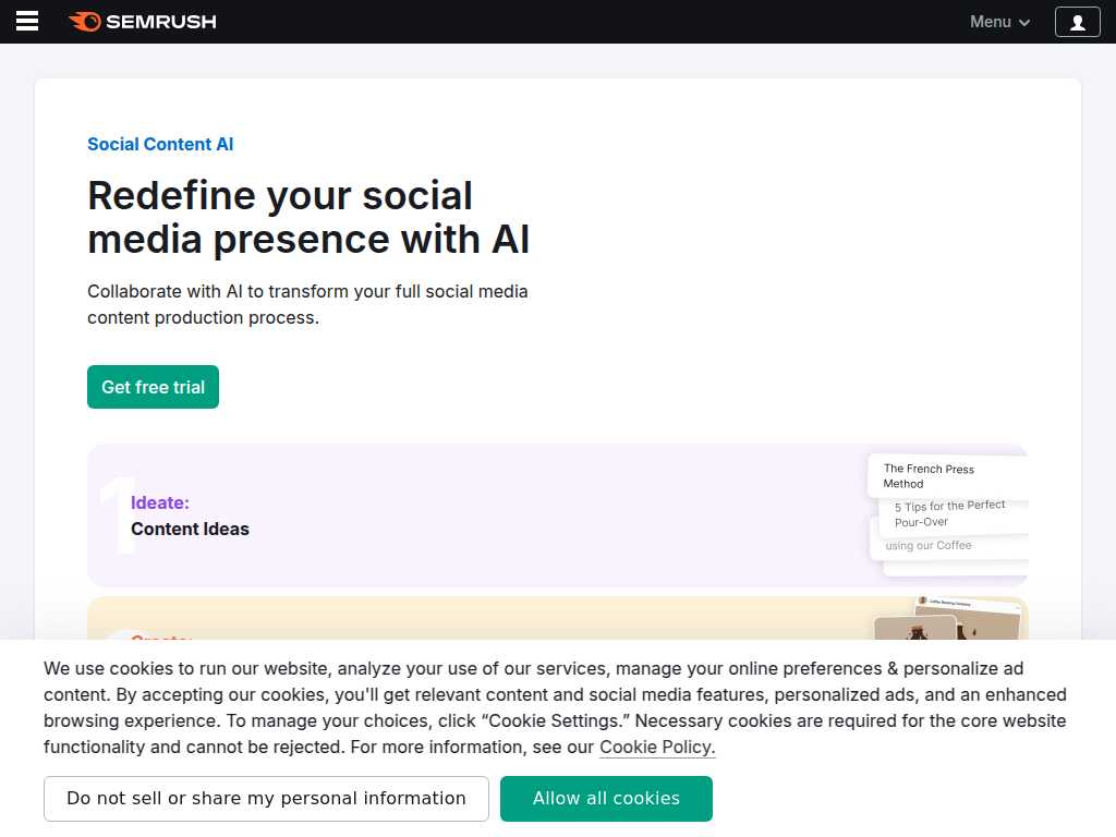 AI Social Media Post Generator | SEMRUSH