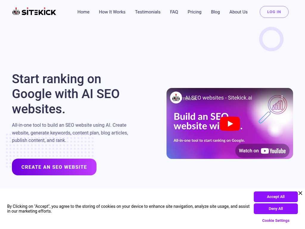 AI SEO website - Sitekick