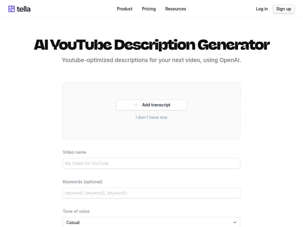 AI YouTube Description Generator