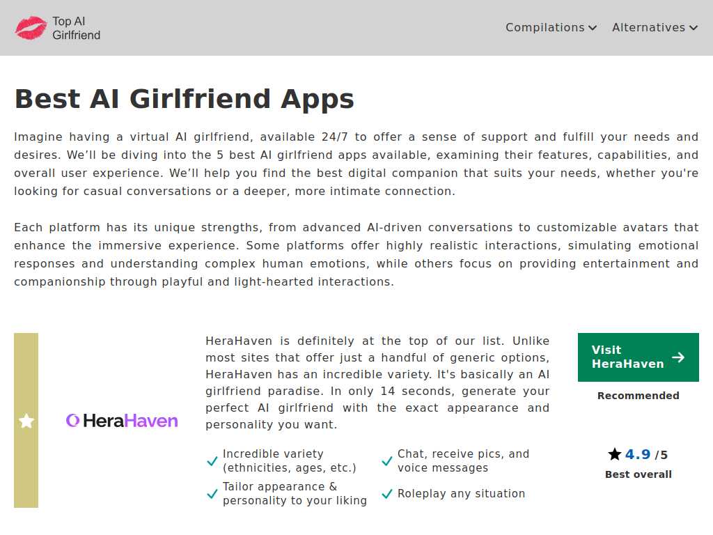 Top AI Girlfriend